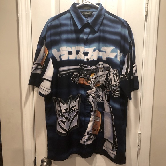 Vintage Other - Vintage Y2K Transformers button up Allover print / bowling style Shirt